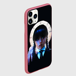 Чехол iPhone 11 Pro матовый Уэнсдэй с рукой во мраке, цвет: 3D-малиновый — фото 2