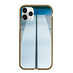 Чехол iPhone 11 Pro матовый Абстрактные линии и цветные пластины