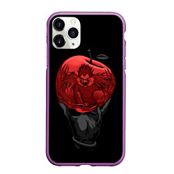 Чехол iPhone 11 Pro матовый Рюк и красное яблоко, цвет: 3D-фиолетовый