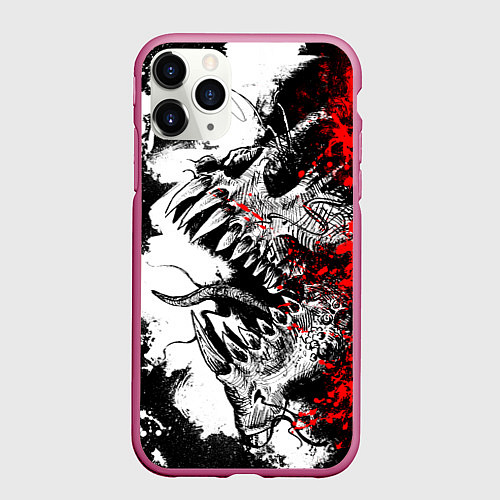 Чехол iPhone 11 Pro матовый Демон внутри меня / 3D-Малиновый – фото 1