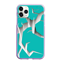 Чехол iPhone 11 Pro матовый Трещина в пропасть, цвет: 3D-сиреневый