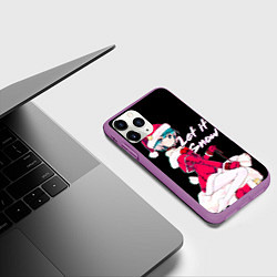 Чехол iPhone 11 Pro матовый Новогодняя аниме девочка Аянами, цвет: 3D-фиолетовый — фото 2