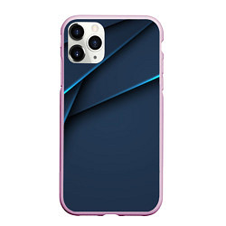 Чехол iPhone 11 Pro матовый Синие лезвия, цвет: 3D-розовый