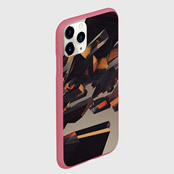 Чехол iPhone 11 Pro матовый Абстрактное множество стеклянных объектов, цвет: 3D-малиновый — фото 2