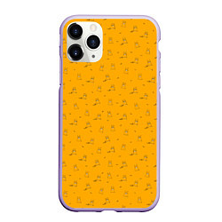 Чехол iPhone 11 Pro матовый Собаки сибу-ину на оранжевом фоне, цвет: 3D-светло-сиреневый