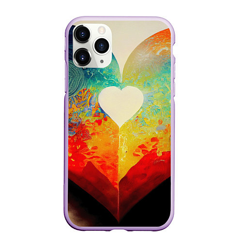 Чехол iPhone 11 Pro матовый Your heart / 3D-Сиреневый – фото 1