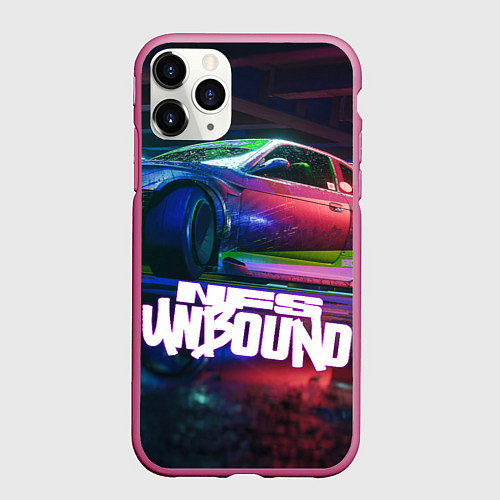 Чехол iPhone 11 Pro матовый NFS unbound nissan drift / 3D-Малиновый – фото 1