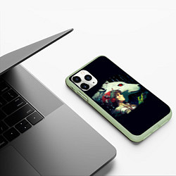 Чехол iPhone 11 Pro матовый Сан с богиней Моро, цвет: 3D-салатовый — фото 2