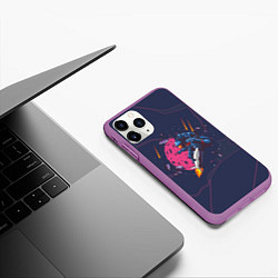 Чехол iPhone 11 Pro матовый Малиновая луна, цвет: 3D-фиолетовый — фото 2