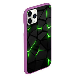 Чехол iPhone 11 Pro матовый Green neon steel, цвет: 3D-фиолетовый — фото 2