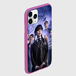 Чехол iPhone 11 Pro матовый Семейка Уэнсдэй, цвет: 3D-фиолетовый — фото 2