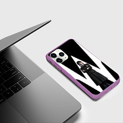 Чехол iPhone 11 Pro матовый Wednesday - значит W, цвет: 3D-фиолетовый — фото 2