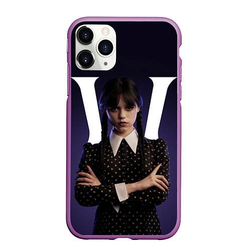 Чехол iPhone 11 Pro матовый W - значит Wednesday / 3D-Фиолетовый – фото 1