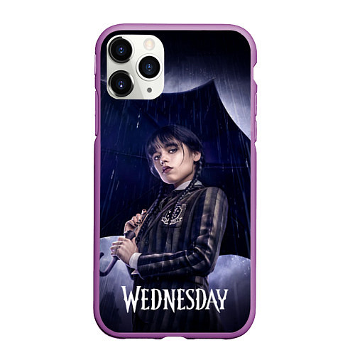 Чехол iPhone 11 Pro матовый Poster Wednesday / 3D-Фиолетовый – фото 1
