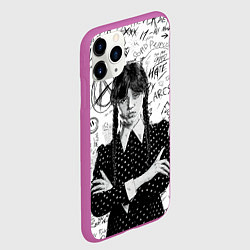 Чехол iPhone 11 Pro матовый Уэнсдэй Аддамс от нетфликс, цвет: 3D-фиолетовый — фото 2