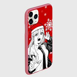 Чехол iPhone 11 Pro матовый Пауэр в новогодней шапочке, цвет: 3D-малиновый — фото 2