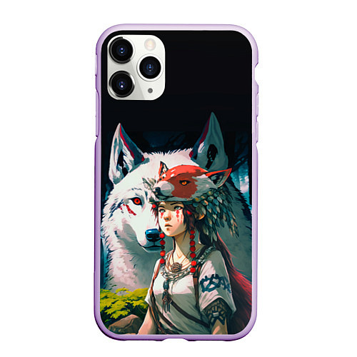 Чехол iPhone 11 Pro матовый Princess Mononoke by Studio Ghibli / 3D-Сиреневый – фото 1