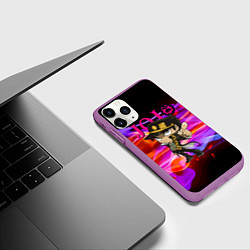 Чехол iPhone 11 Pro матовый Дзётаро Кудзё - character cartoon, цвет: 3D-фиолетовый — фото 2