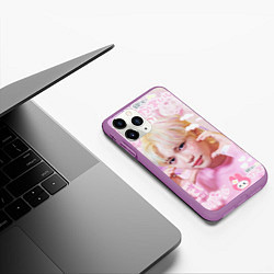 Чехол iPhone 11 Pro матовый Felix anime, цвет: 3D-фиолетовый — фото 2