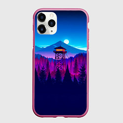 Чехол iPhone 11 Pro матовый Firewatch, цвет: 3D-малиновый