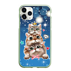 Чехол iPhone 11 Pro матовый Кошачье трио