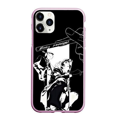 Чехол iPhone 11 Pro матовый Easy revenge - Человек бензопила / 3D-Розовый – фото 1