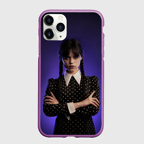 Чехол iPhone 11 Pro матовый Уэнздей / 3D-Фиолетовый – фото 1
