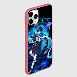 Чехол iPhone 11 Pro матовый Странник - Скарамучча, цвет: 3D-малиновый — фото 2