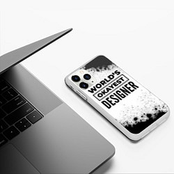 Чехол iPhone 11 Pro матовый Worlds okayest designer - white, цвет: 3D-белый — фото 2