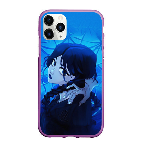 Чехол iPhone 11 Pro матовый Вещь и Уэнсдэй / 3D-Фиолетовый – фото 1