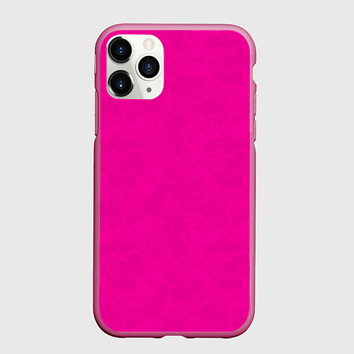 Чехол iPhone 11 Pro матовый Текстурированный ярко розовый / 3D-Малиновый – фото 1