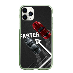 Чехол iPhone 11 Pro матовый Faster гонки JDM, цвет: 3D-салатовый