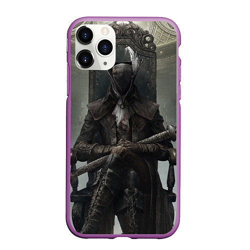 Чехол iPhone 11 Pro матовый Bloodborne охотник / 3D-Фиолетовый – фото 1