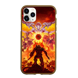 Чехол iPhone 11 Pro матовый Doom в аду, цвет: 3D-коричневый