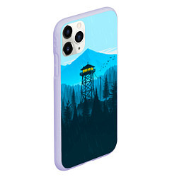 Чехол iPhone 11 Pro матовый Firewatch вечер, цвет: 3D-светло-сиреневый — фото 2