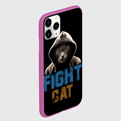 Чехол iPhone 11 Pro матовый Бойцовский клуб : бойцовский кот, цвет: 3D-фиолетовый — фото 2