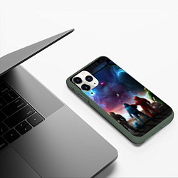 Чехол iPhone 11 Pro матовый Амонг ас, цвет: 3D-темно-зеленый — фото 2