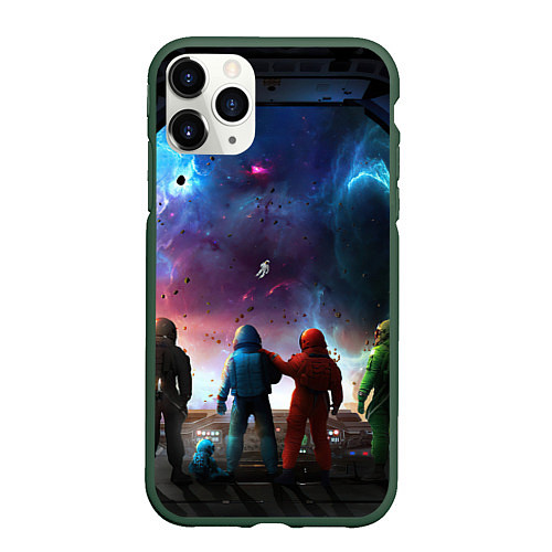 Чехол iPhone 11 Pro матовый Амонг ас / 3D-Темно-зеленый – фото 1