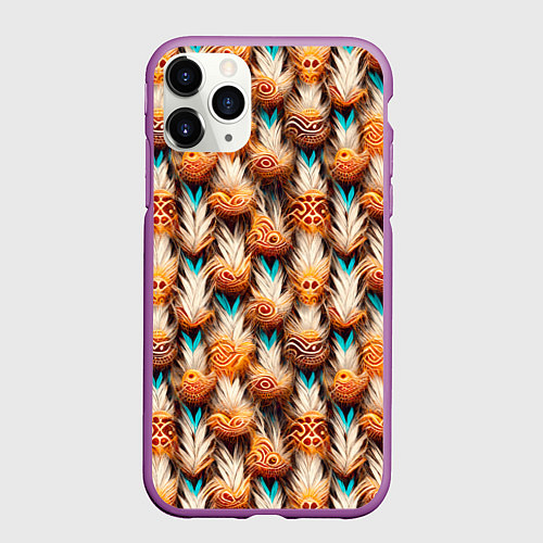 Чехол iPhone 11 Pro матовый Боевое одеяние шамана / 3D-Фиолетовый – фото 1
