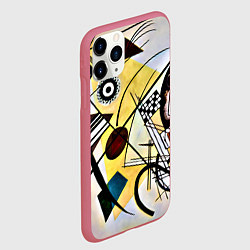 Чехол iPhone 11 Pro матовый Поперечная линия - Василий Кандинский, цвет: 3D-малиновый — фото 2