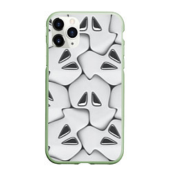 Чехол iPhone 11 Pro матовый Металло-чешуйчатая серая броня, цвет: 3D-салатовый