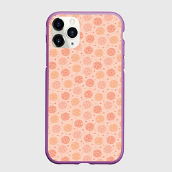 Чехол iPhone 11 Pro матовый Узор из снежинок в розовых оттенках, цвет: 3D-фиолетовый