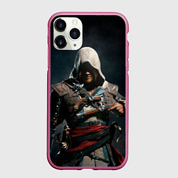 Чехол iPhone 11 Pro матовый Assassins Creed 4, цвет: 3D-малиновый