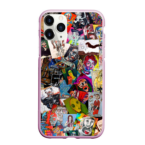 Чехол iPhone 11 Pro матовый Art Trash / 3D-Розовый – фото 1