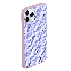 Чехол iPhone 11 Pro матовый Пиксельная абстракция из квадратов, цвет: 3D-розовый — фото 2
