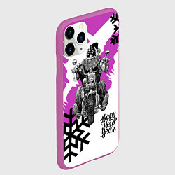 Чехол iPhone 11 Pro матовый New Year: Santa Biker, цвет: 3D-фиолетовый — фото 2