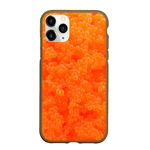 Чехол iPhone 11 Pro матовый Красная икорка / 3D-Коричневый – фото 1