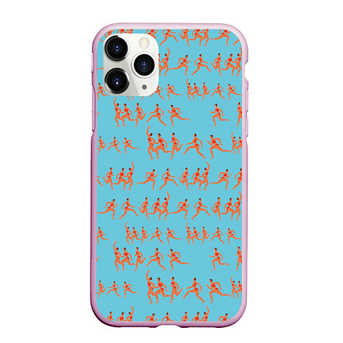 Чехол iPhone 11 Pro матовый Женский марафон / 3D-Розовый – фото 1