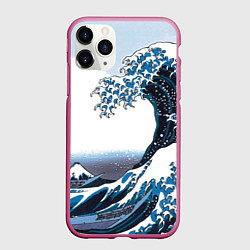 Чехол iPhone 11 Pro матовый Цунами в Японии, цвет: 3D-малиновый