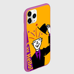 Чехол iPhone 11 Pro матовый Скажи Привет, цвет: 3D-фиолетовый — фото 2